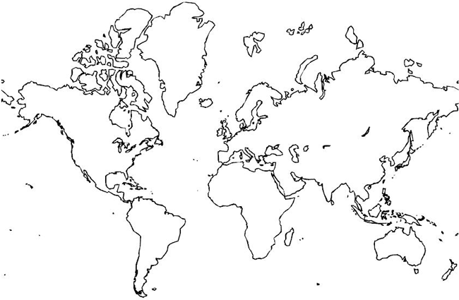 Outline world map